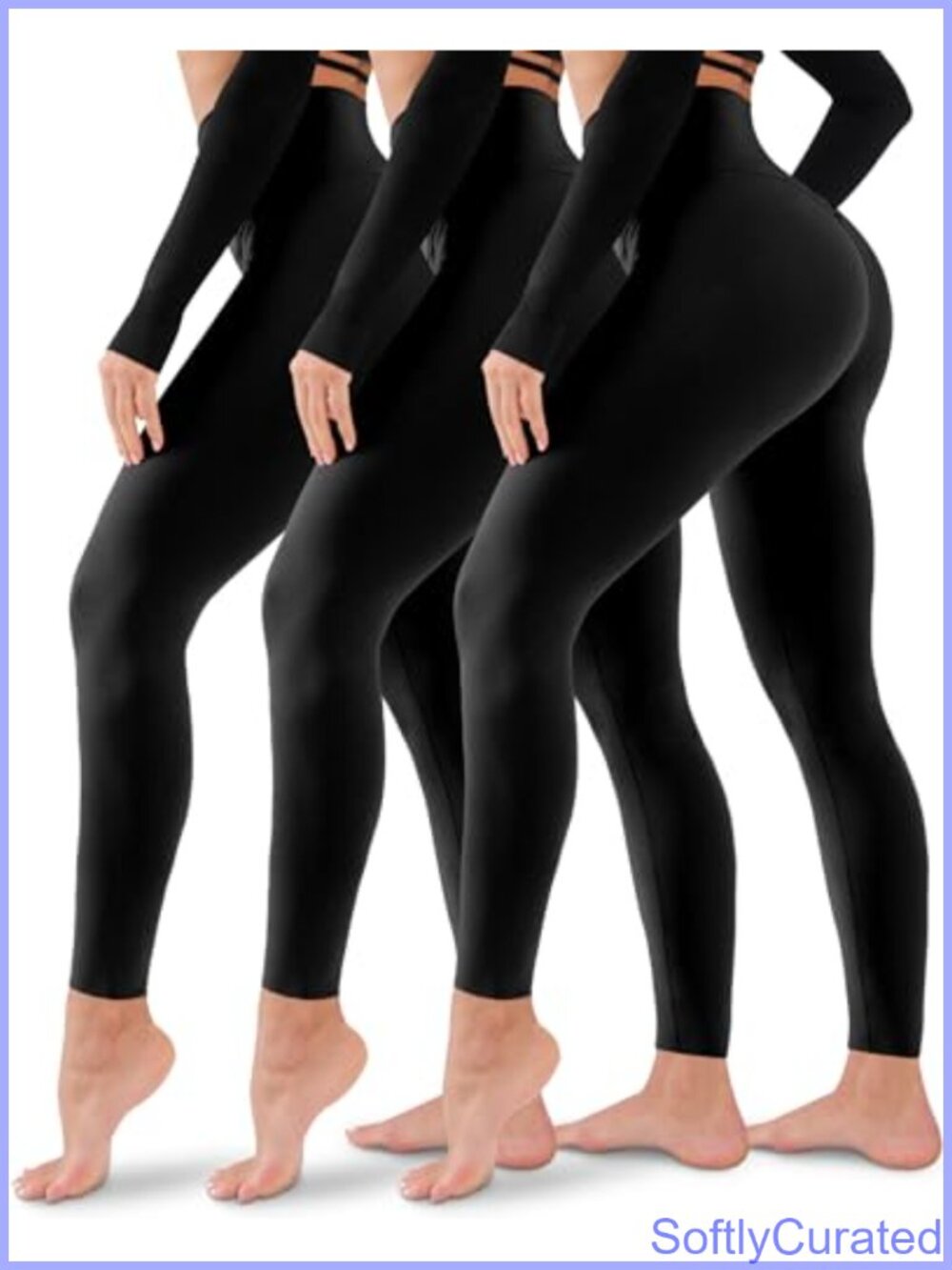 3 Pack High Waisted Tummy Control Leggings Women Slim Fit Yoga Workout Pants